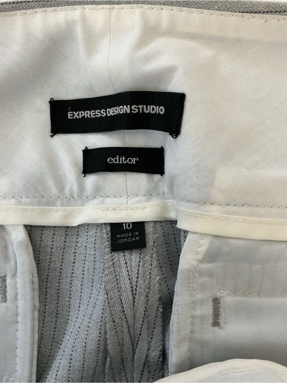 Express Gray Ribbed Boot-Cut Pants - Picture 2 of 7